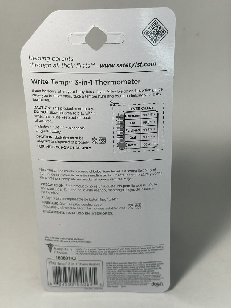 Safety 1st Thermometer Write Temp 3 In 1