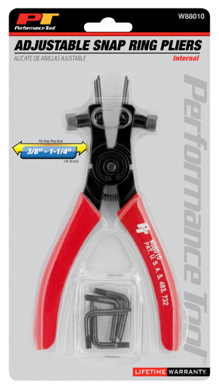 Performance Tool W88010 Adjustable Internal Snap Ring Pliers