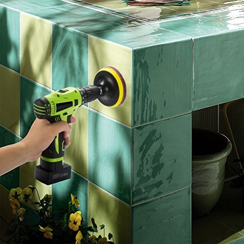 Drill Power Brush Tile Scrubber Scouring Pads Cleaning Kit, Includes 4 Inch