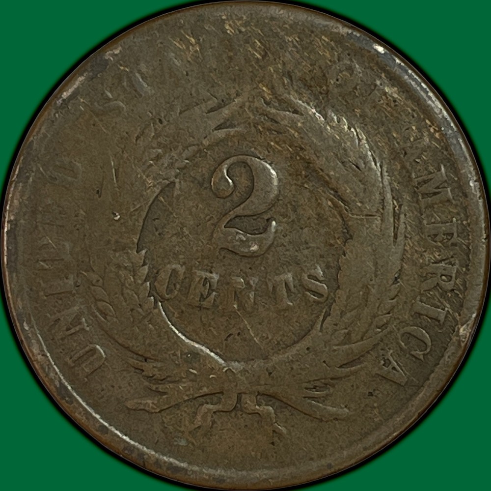 1864 Two Cent Piece Good G Coin #38340