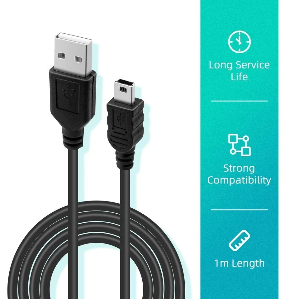 Mcbazel 2 Pack PS3 Controller Charging Cable, Mini USB Data Charging Cord for PS
