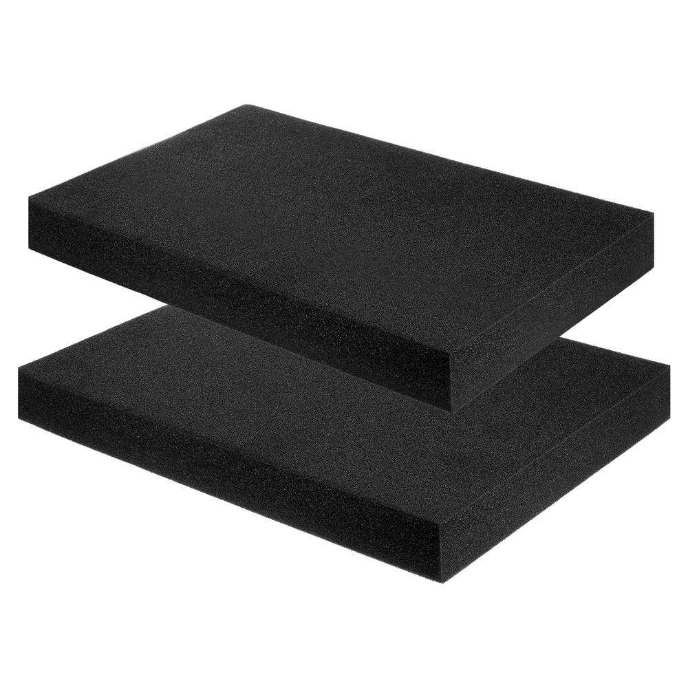 16"Lx12"Wx2"T & 16"Lx8"Wx2"T Polyurethane Foam Inserts(Black, 2pcs)