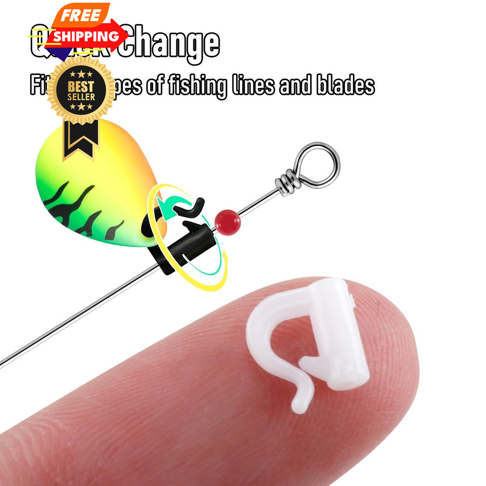 Dr.Fish 100 Pack Quick Change Spinner Clevis Plastic Blade White/100