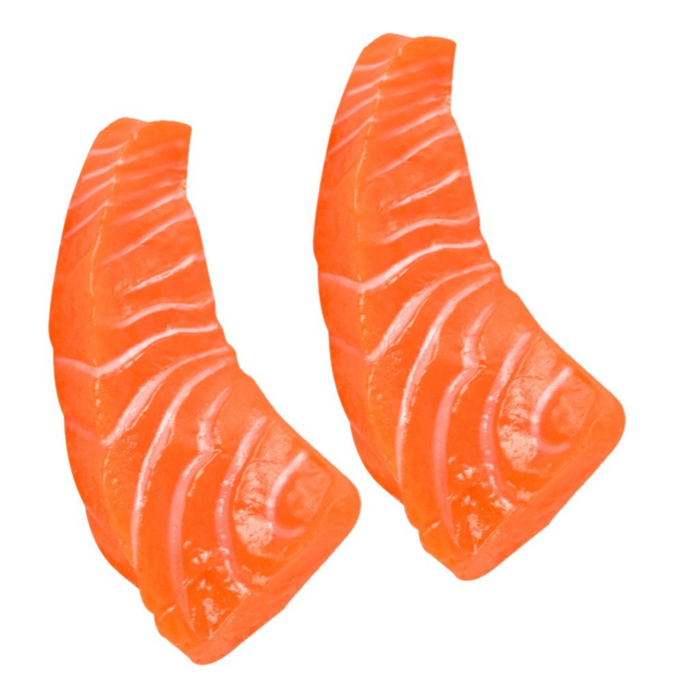 2 Pcs Simulated Salmon Props Artificial Food for Display Fish Models