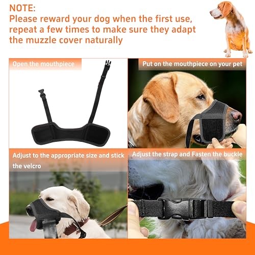 Dog Muzzle, Soft Breathable Muzzle for Medium Large Dogs, Air Mesh Black Small