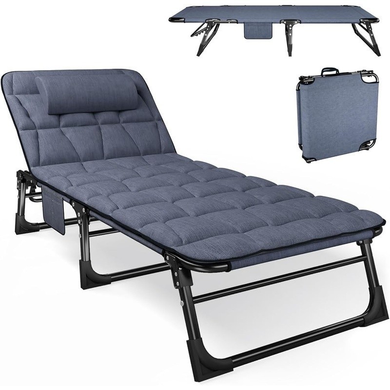 Adjustable Camping Cot 4 Position Recliner Portable Sleeping Bed Multi Use