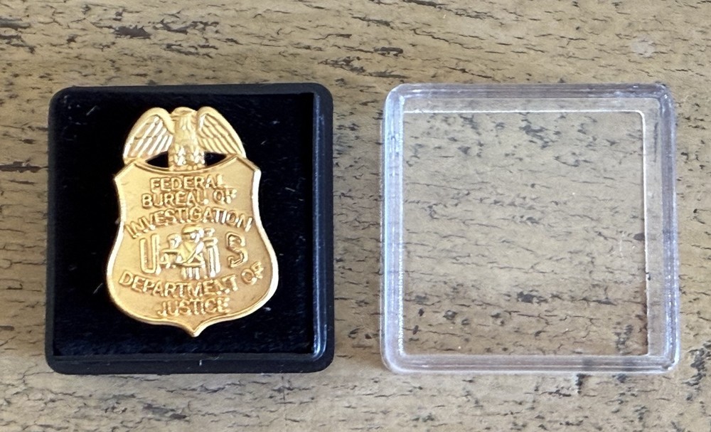 FBI Gold Shield Lapel Pin Raised Design