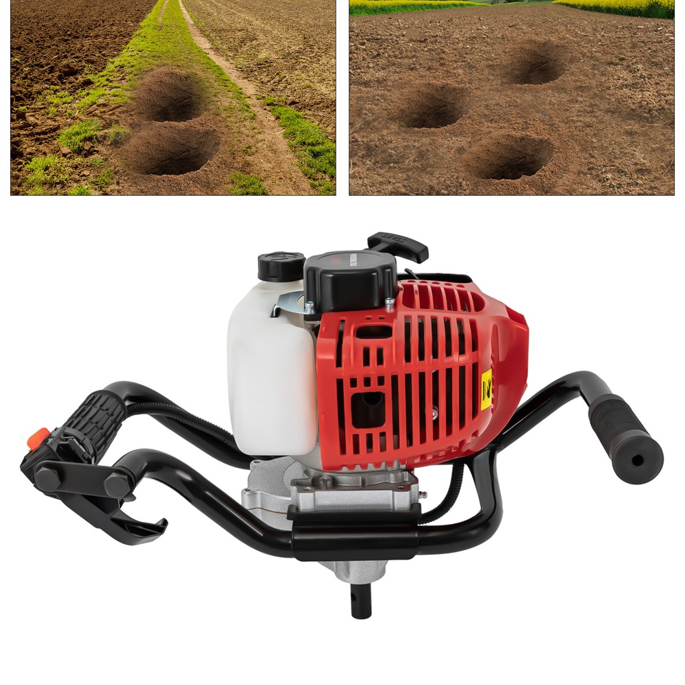 2-Stroke Post Hole Digger Engine, 52CC Gas Powered Earth Auger, NO Drill Bits