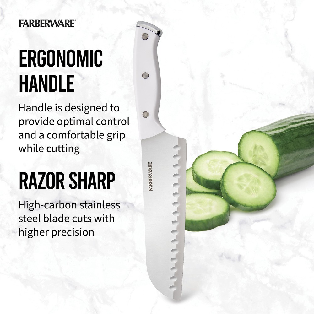 Farberware Edgekeeper Triple Riveted Santoku Self-Sharpening Blade Cover, Hig...