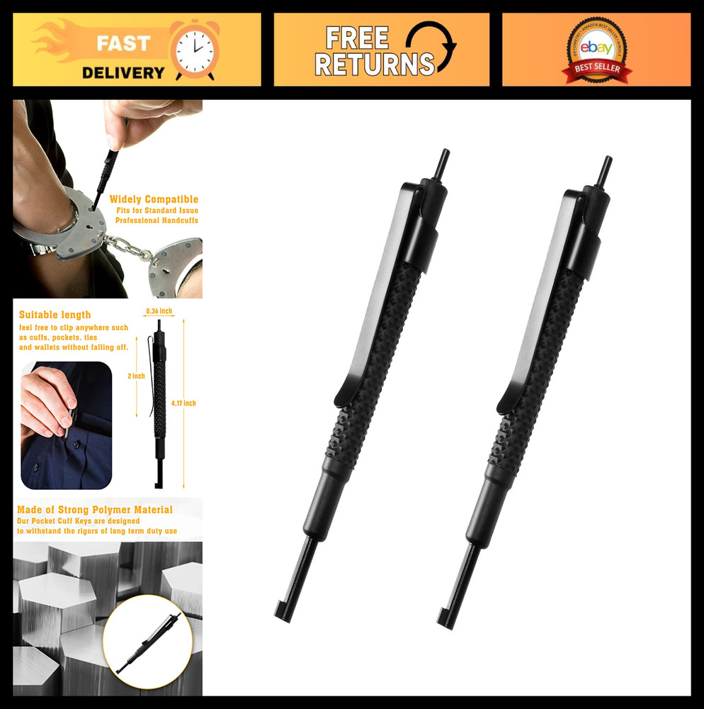 Universal Handcuff Key - Durable Polymer Finish, Clip Design for All Standard Cu