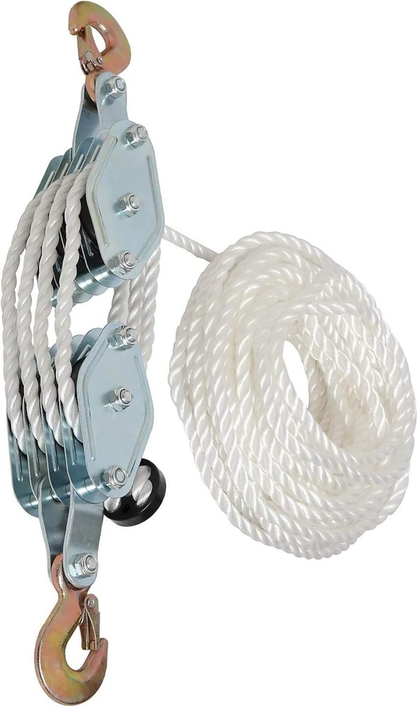 Versatile 4000LB Capacity Pulley System - 65ft Rope for Garage, Workshop & More