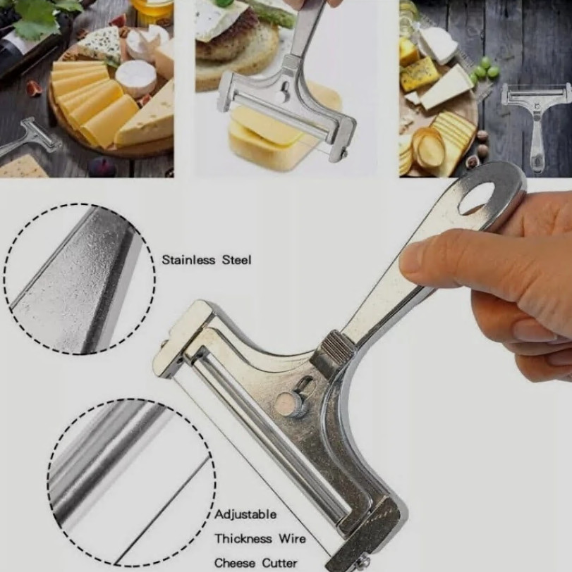 Stainless Steel Adjustable Cheese Slicer - Kitchen Wire Cutter Tool