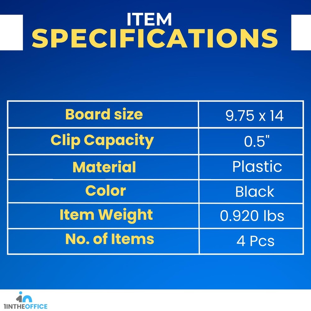 Clipboard with Storage Box, Plastic Storage Clipboard, Black 4 Pack