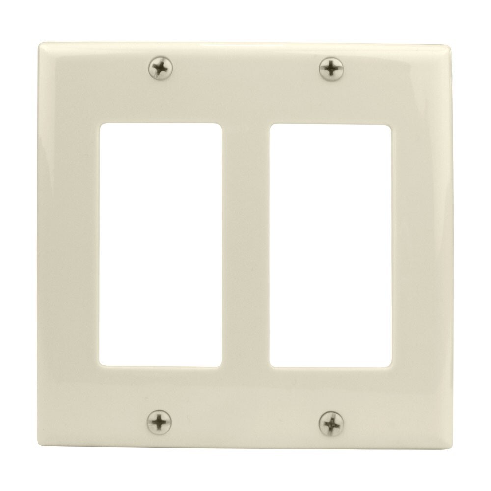 Construct Pro Decorative Double Gang Wall Plate (Light Almond)