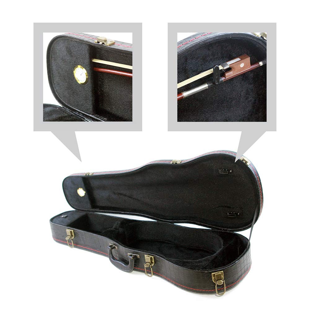 4/4 Full Size Violin Case, Plush Interior Wooden Hard Case Size, Black
