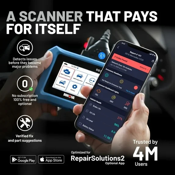 Innova SD35 OBD2 Scanner – ABS, SRS, TPMS & Check Engine Code Reader, Live...