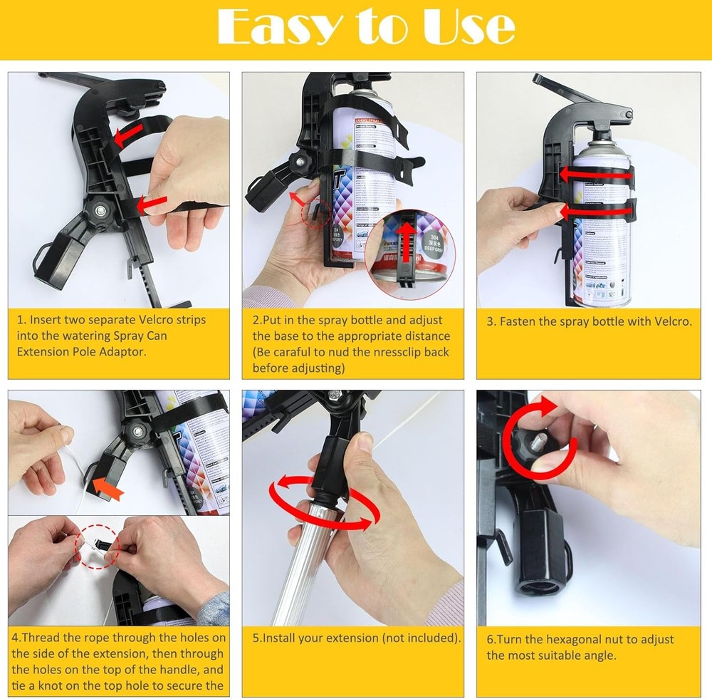 Spray Can Trigger Handle & Extension Adapter for Aerosol Cans, Paint & Duster