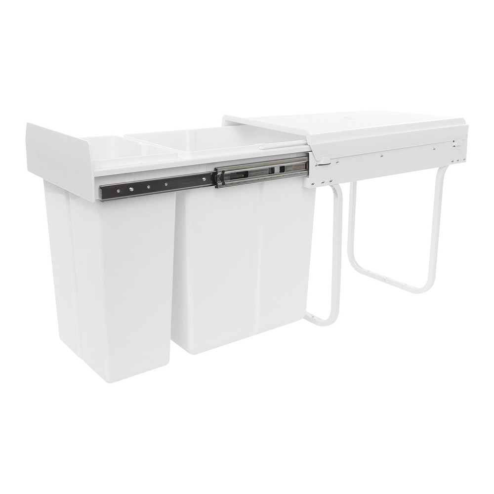 Pull Out Under Cabinet Trash Can 10L+20L Cabinet Garbage Can Ordinary Rail