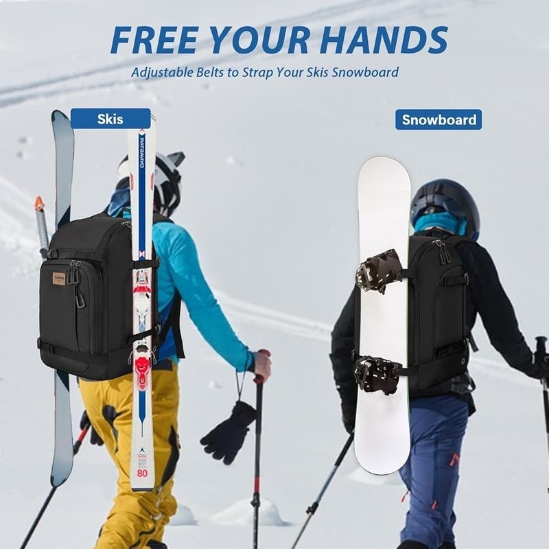 Spacious Ski Backpack W/ Boot Compartment Waterproof Design Adjustable Straps US