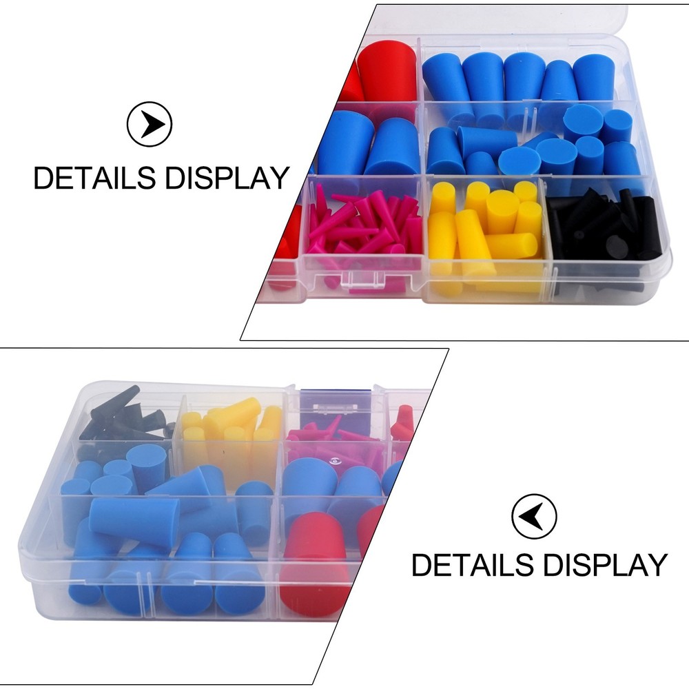 100 Pcs High Temp Silicone Rubber Tapered Kit,Silicone Assortment Kit