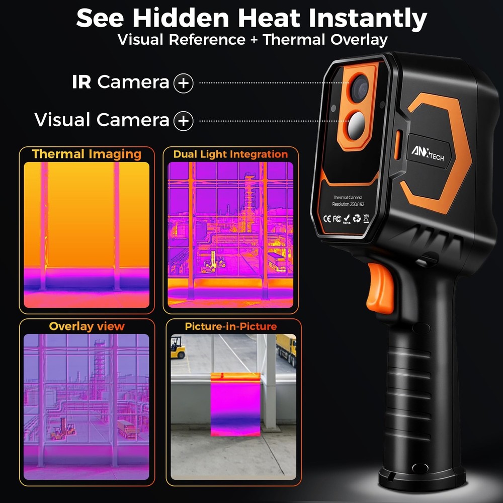 Handheld Dual Lens Thermal Imaging Camera with 2MP Visual Camera, 512×384 S
