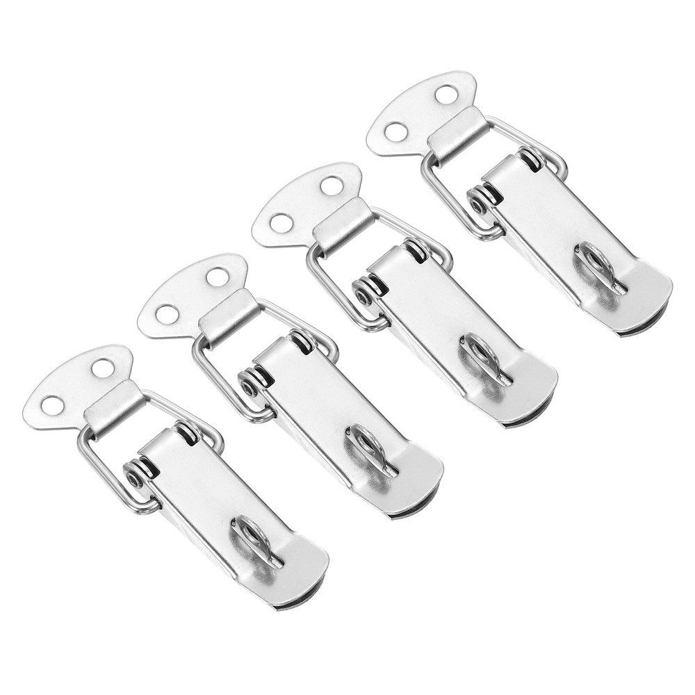 4 Pcs 0.65 Inch Cold-rolled Steel Spring Loaded Toggle Latch with Lock, Silver