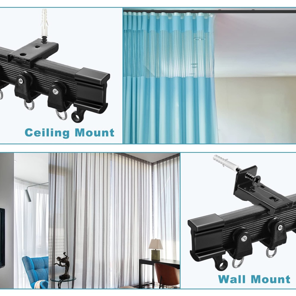16 Ft Ceiling Curtain Track Flexible Bendable Sliding Curtain Rail System