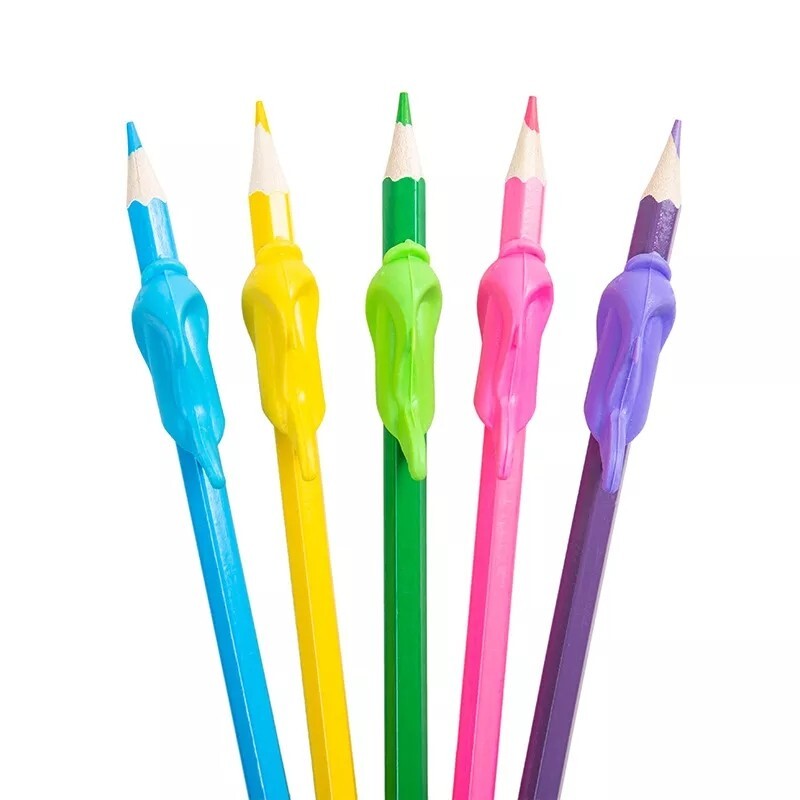 4 PCS Colorful Silicone Pen Holder Grip Student Practice Writing Tool Correction