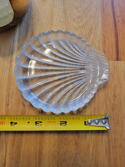 5 Rogers Silver Clamshell Shell Shaped Glass Coasters Set & Silver Plated Holder