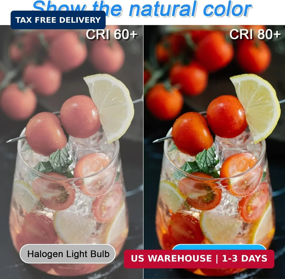 8 Pack E12 Ceiling Fan Light Bulbs, 60W Equivalent, Daylight White 5000K, Small