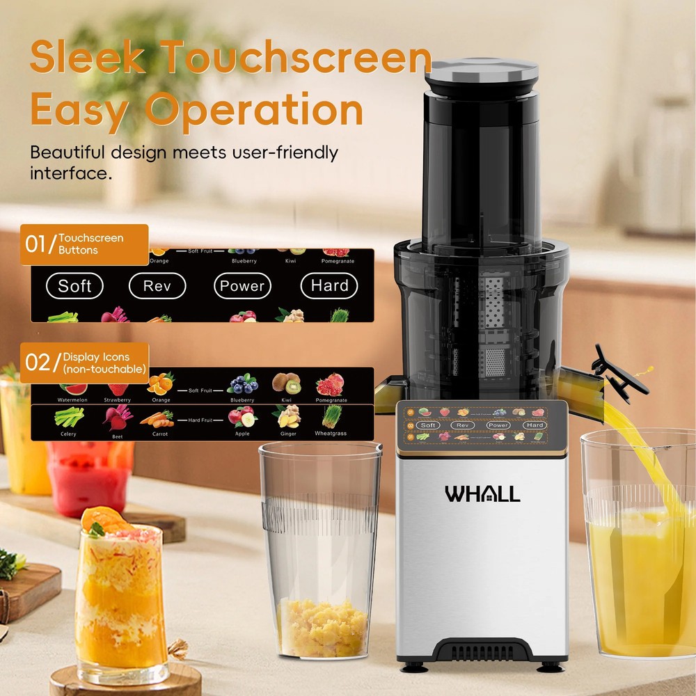WHALL juicer Cold Press Vertical Juicer Machine With Touchscreen