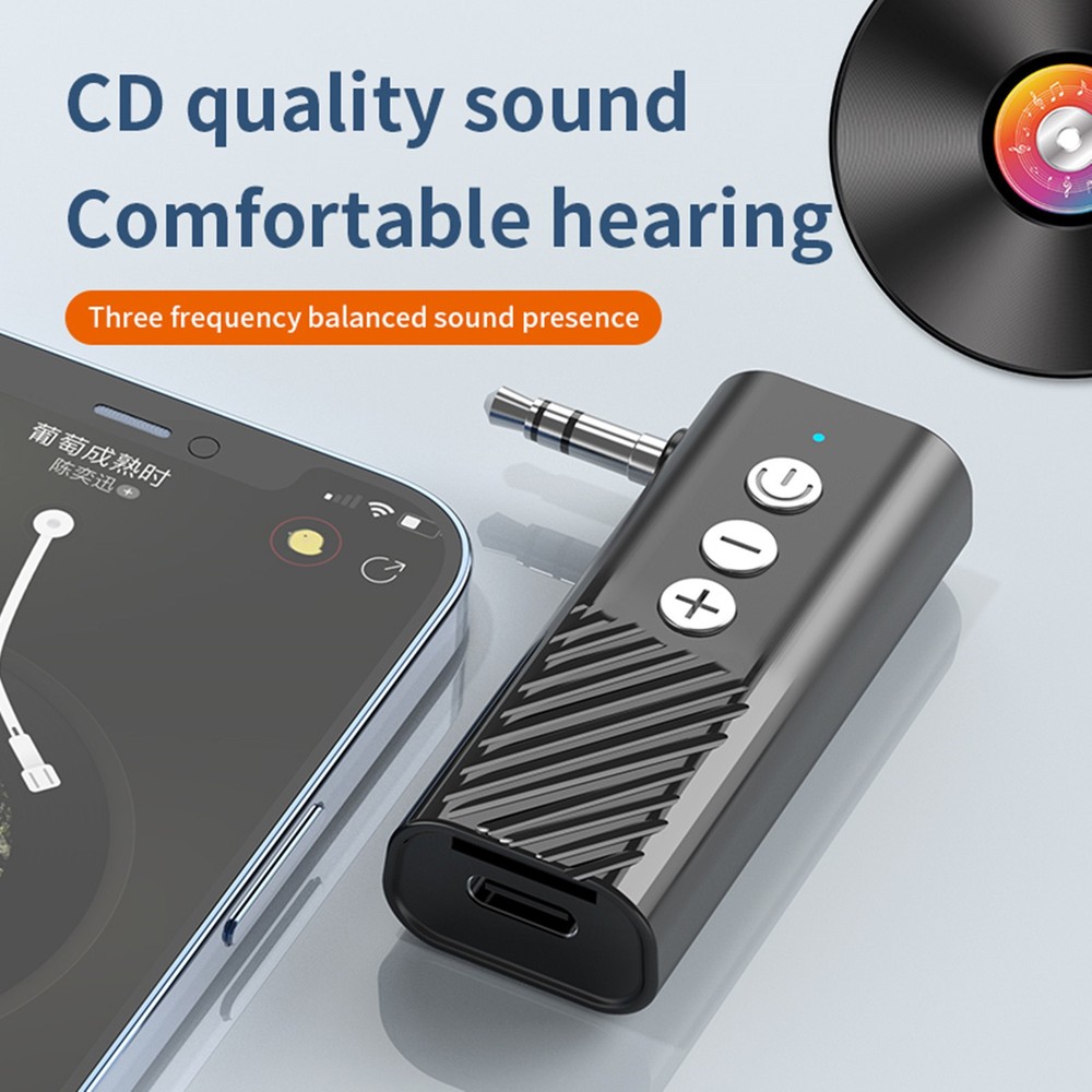 Jack Aux 5.3 Transmitter Receiver 3-in-1 Wireless Bluetooth Adapter Audio 3.5mm