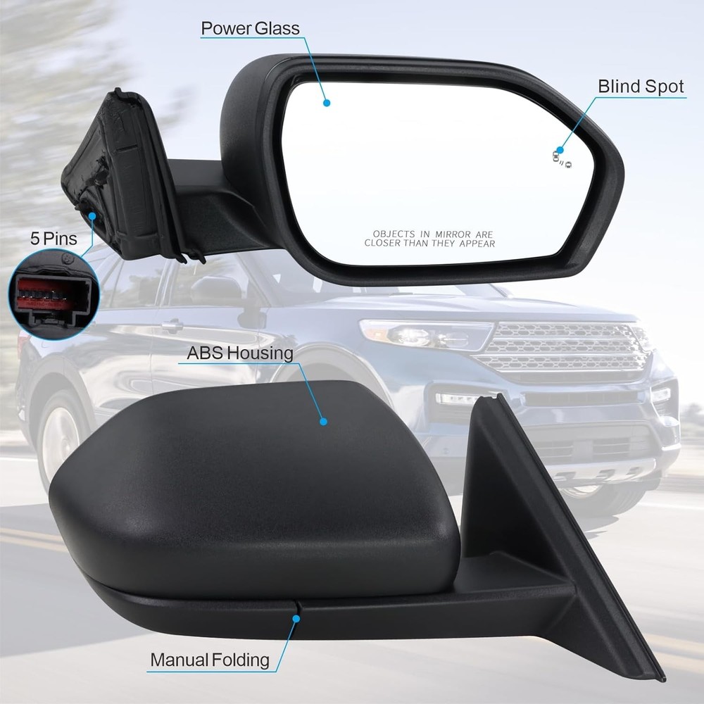 Ford Explorer Right Mirror 2020-2025 Manual Fold