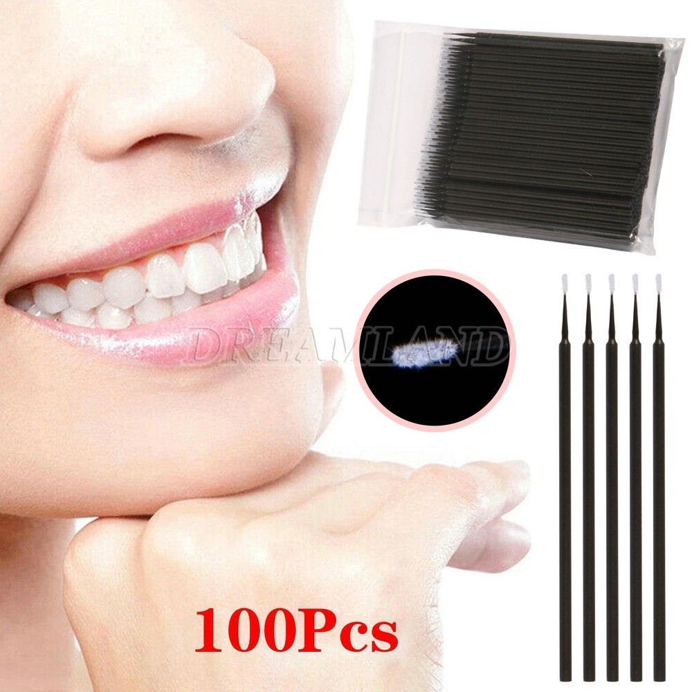100 Microbrush Micro Brush Applicator Tips (Regular, Fine, Super Fine) Dental