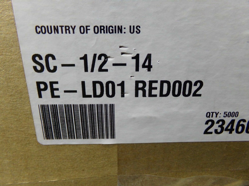 SC SERIES CAP PLUGS 5000 RED SC-1/2-14 (DC)