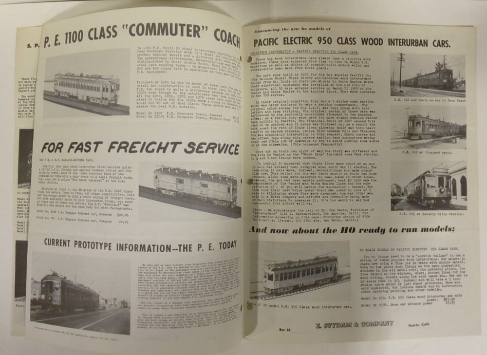 E. Suydam & Company 1956? Interurban Modeling Catalog