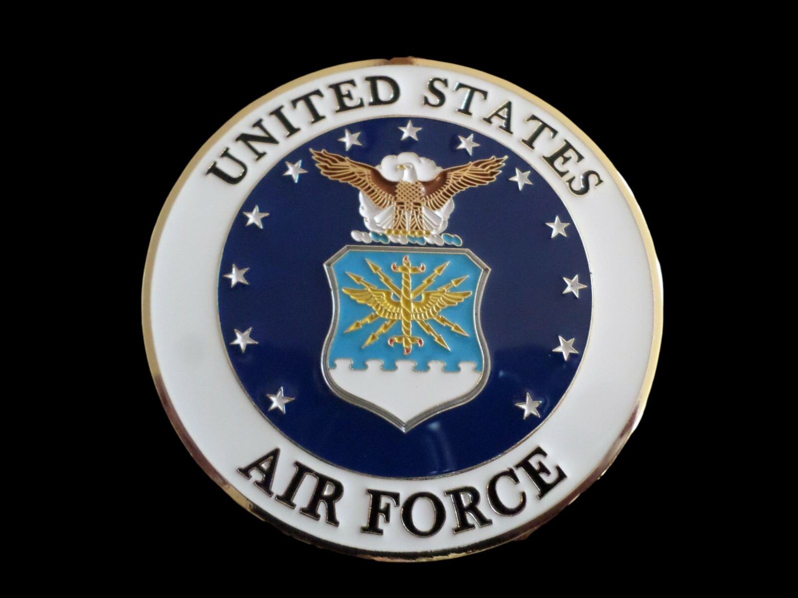 U.S AIR FORCE AUTOMOBILE GRILL BADGE ALL WEATHER EMBLEM AUTO HOME MEDALLION