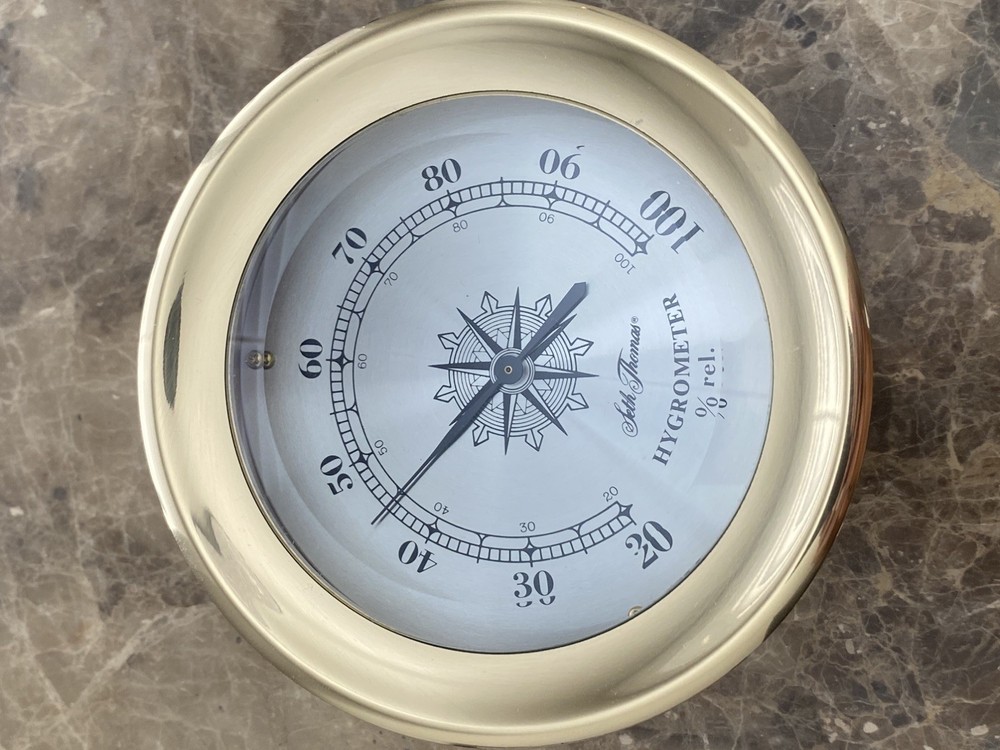 Seth Thomas Brass Thermometer Barometer Hygrometer Ship Set
