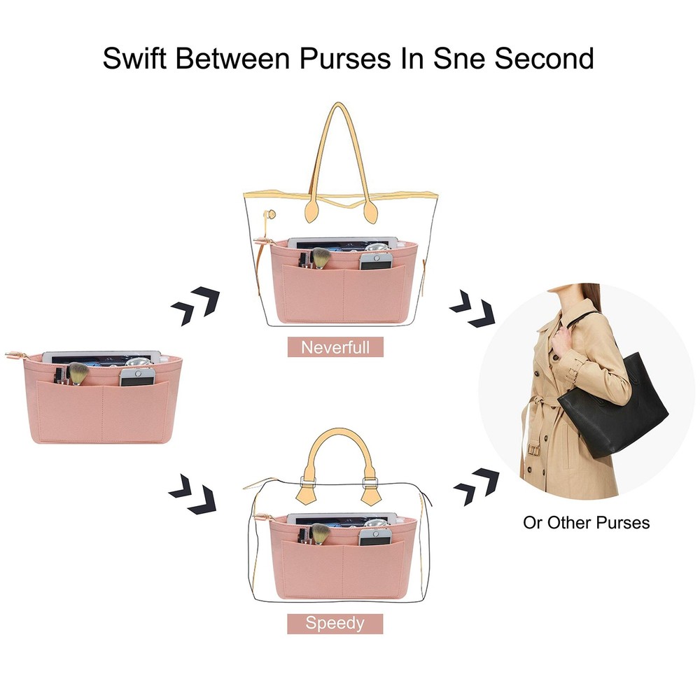 Soyizom Purse Organizer Insert Felt Purse Insert Bag Organizers Multi Pockets...