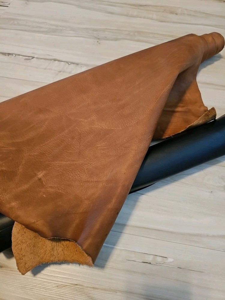 4-5oz SADDLE COGNAC BROWN PULL-UP LEATHER FULL GRAIN SQUARE PANEL,SHEET,12x12x24