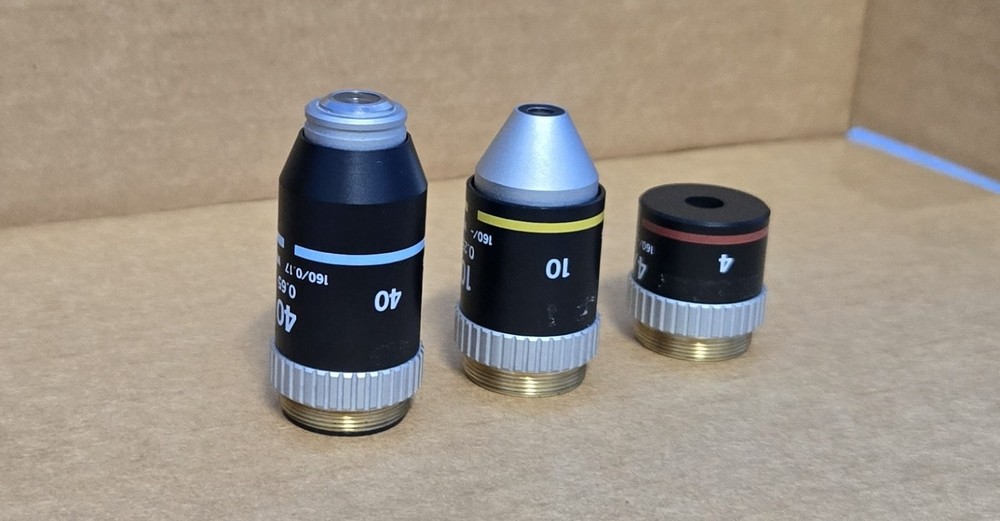 Nikon microscope Lens Objectives 4X / 10X / 40X (INV03-BINY001B)