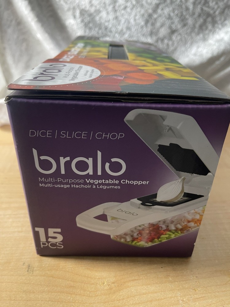 🆕 Bralo Multi-purpose Vegetable Chopper 15 Pieces White