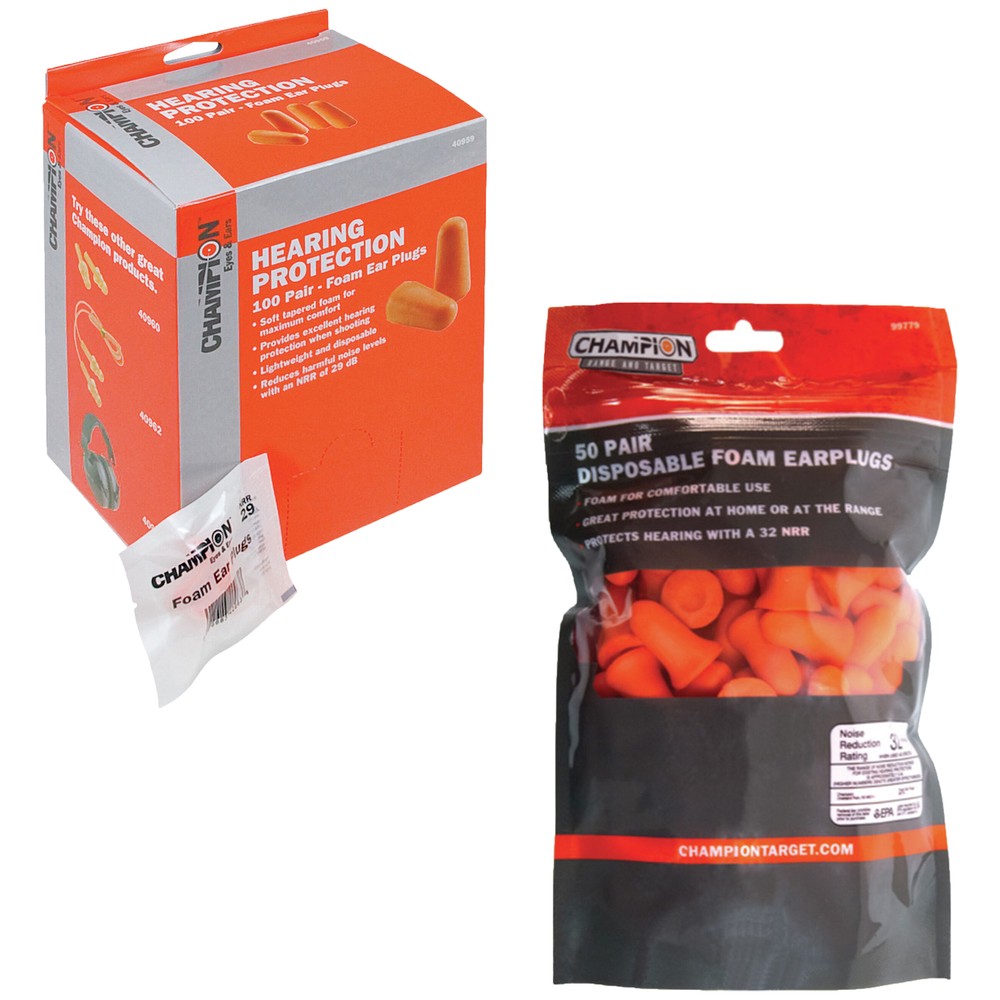 Champion Molded Foam Ear Plugs for Shooting