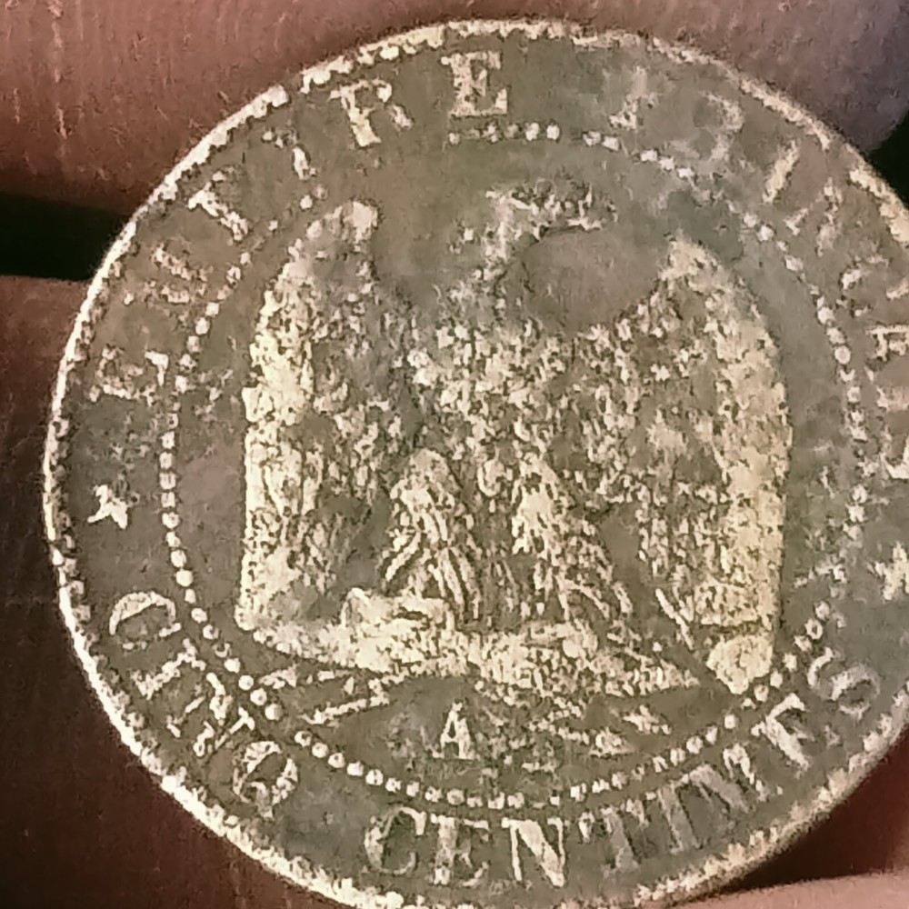 DATE ERROR-1835 CINQ CENTIMES NAPOLEON SILVER