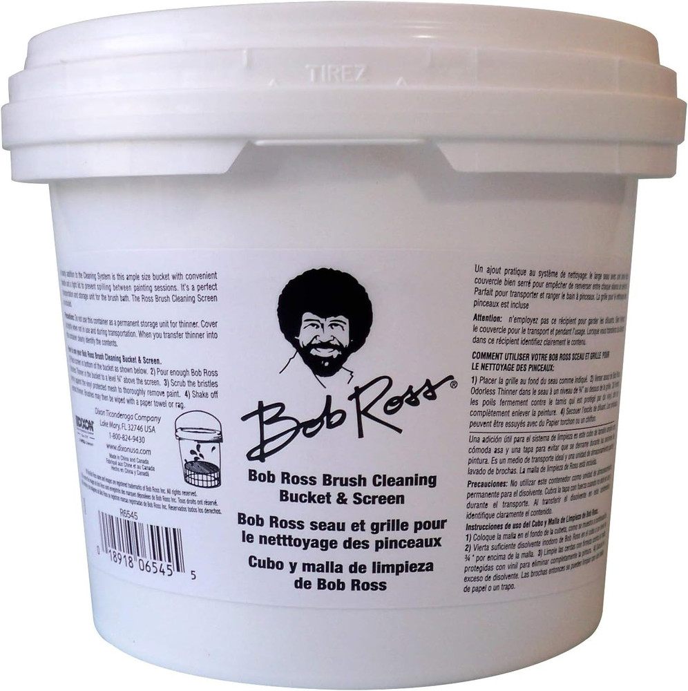 Bob Ross Cleaning Bucket & Screen-White