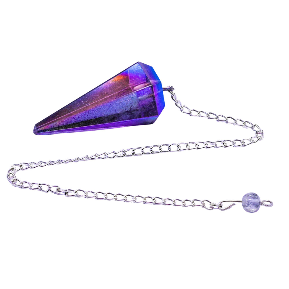 Amethyst Aura Quartz Dowsing Crystal Pendulum