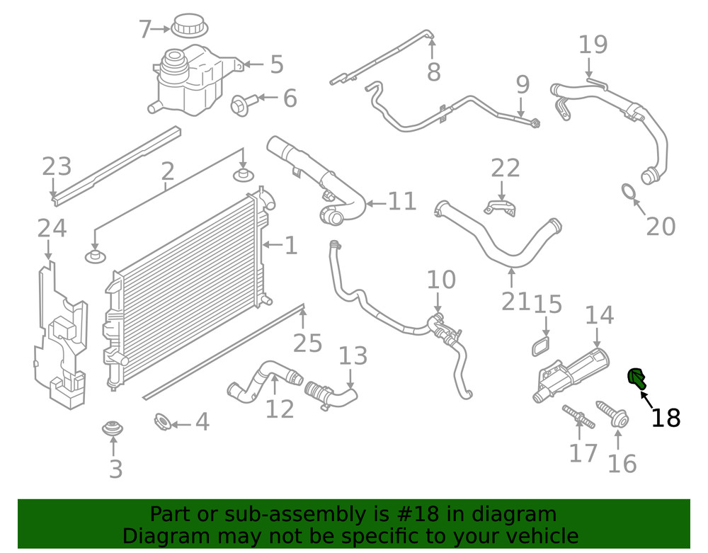 Genuine Ford Engine Coolant Temperature Sensor JL3Z-12A648-B