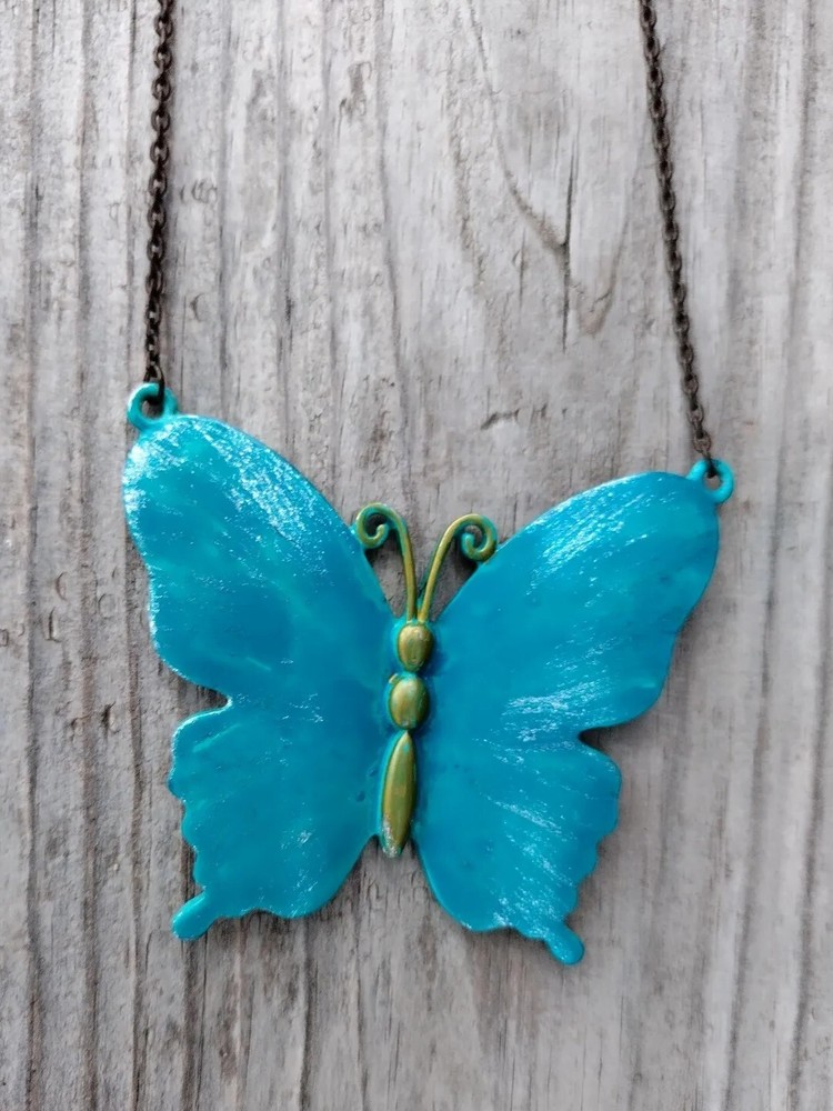 vintage baterfly pendant with chain