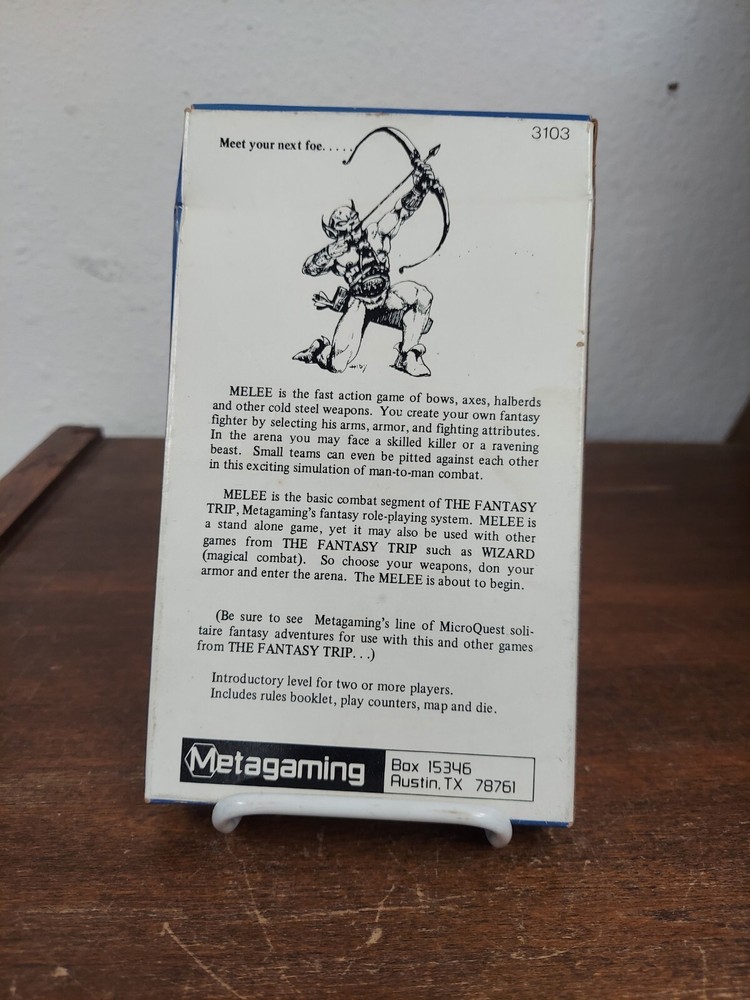 Vintage Metagaming Micro Game 3 Melee Complete Unpunched