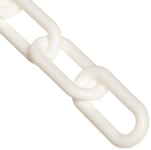 Plastic Barrier Chain, 6mm 1.5" Diameter, 100' Length, White